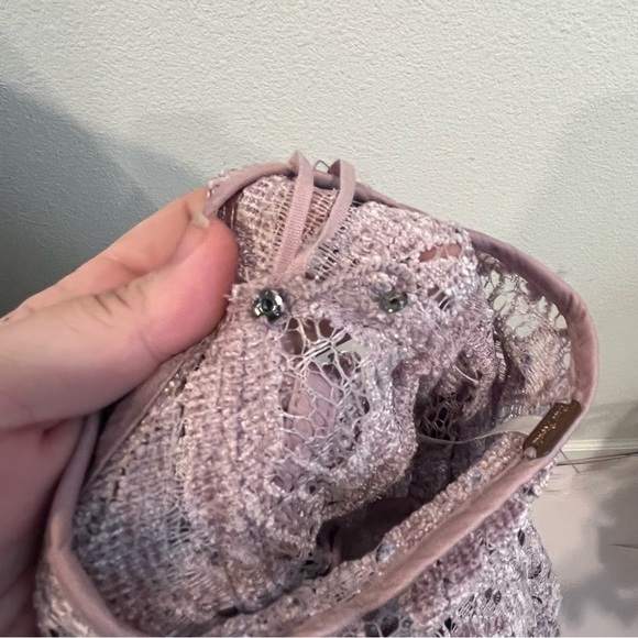 Free People lavender mauve size large lace tunic dress no slip - Picture 5 of 10